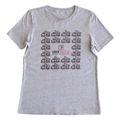 Truckees Tee Front With Tiled Truck Design - Gray